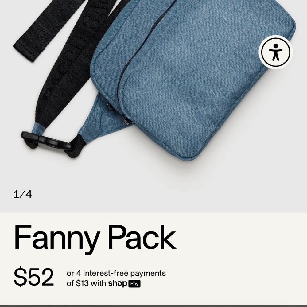 BAGGU Blue and Black Belt Bag